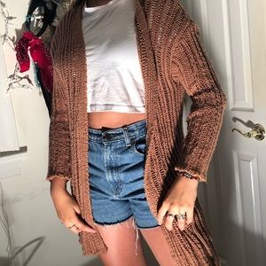 long knitted cardigan